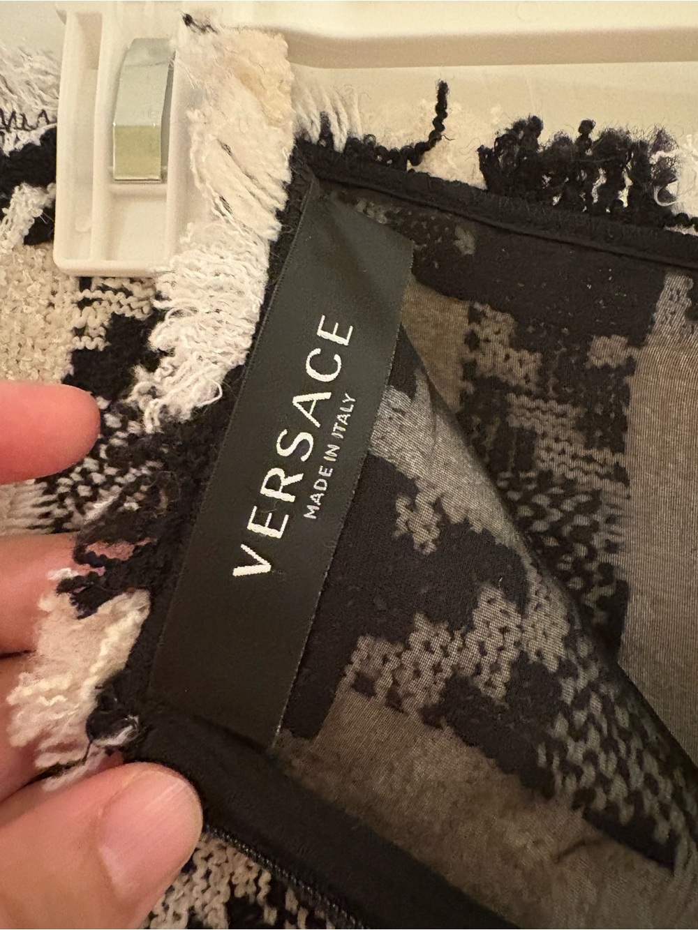 Versace Collection Black and White Tweed Mini Skirt - Picture 9 of 11